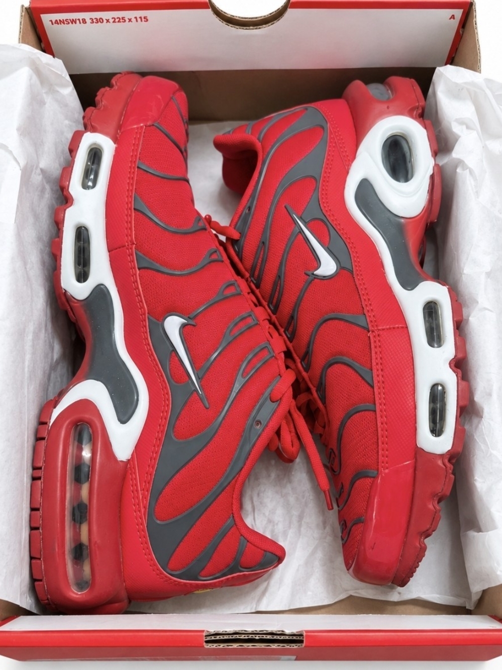 Nike Air Max Plus TN University Red Pure Platinum Men's Size 10 852630-600
